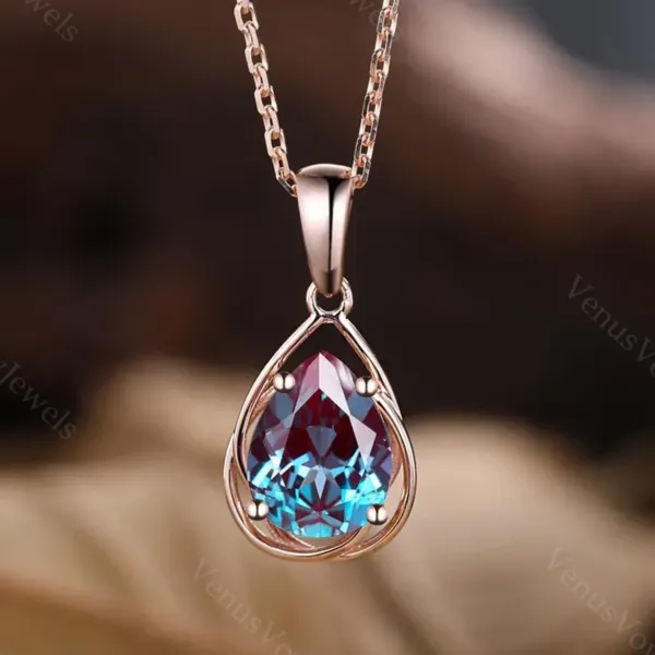 Alexandrite Pear Cut Necklace