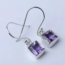 Amethyst Square Earrings