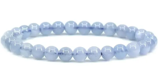 Aquamarine 6mm Round Beads Stretch Bracelet