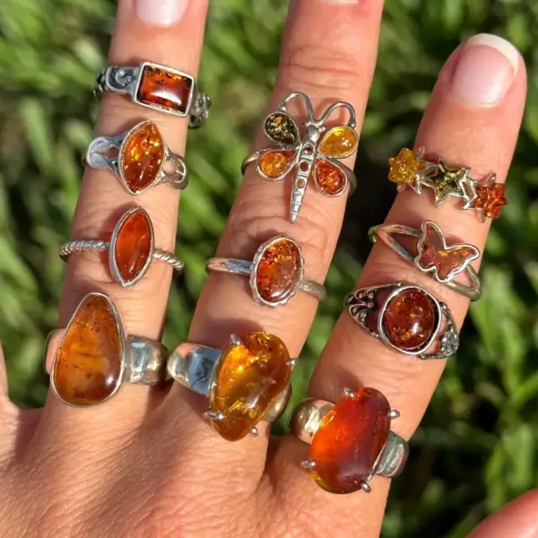 Baltic Amber Rings - various designs to choose from