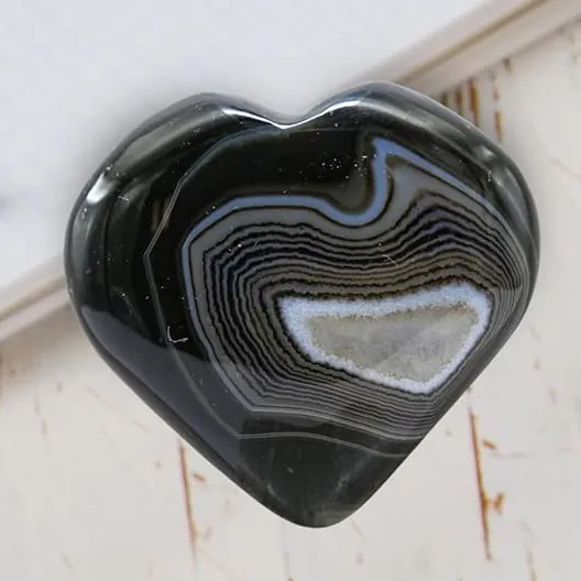 Black Onyx Heart Palm Pocket Stone