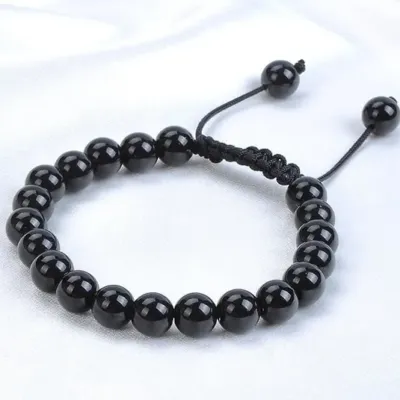 Black Onyx Macrame Bracelet