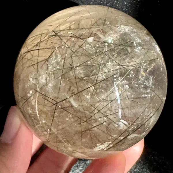 Black Rutilated Quartz Crystal Ball
