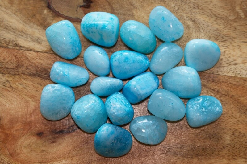 A pile of Blue Aragonite Stones