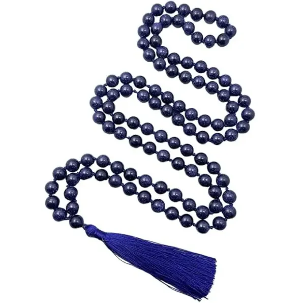 Blue Goldstone 108 Beads Mala Necklace