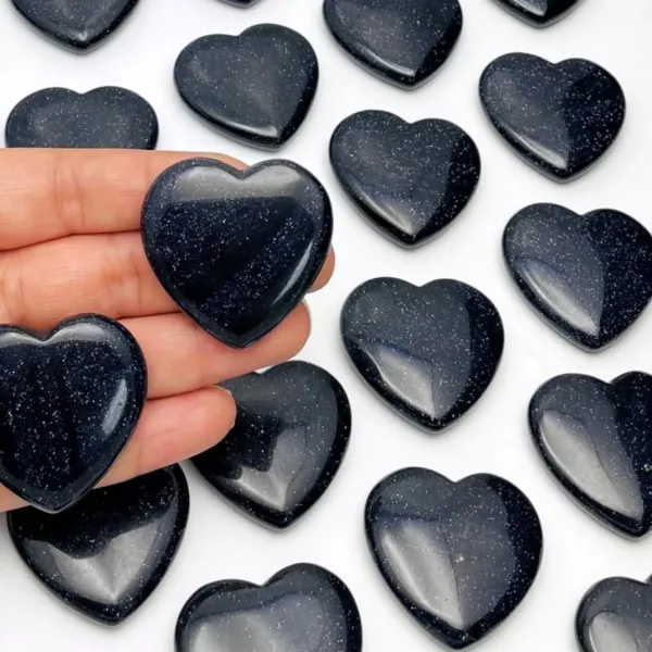 Dark Blue Goldstone hearts medium size