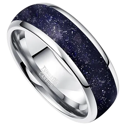 Blue Goldstone silver Ring for Men