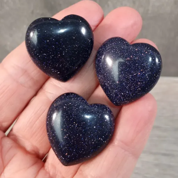 Blue Goldstone Stone 25 mm Heart