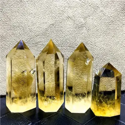 Four Brazilian Citrine Crystal Towers
