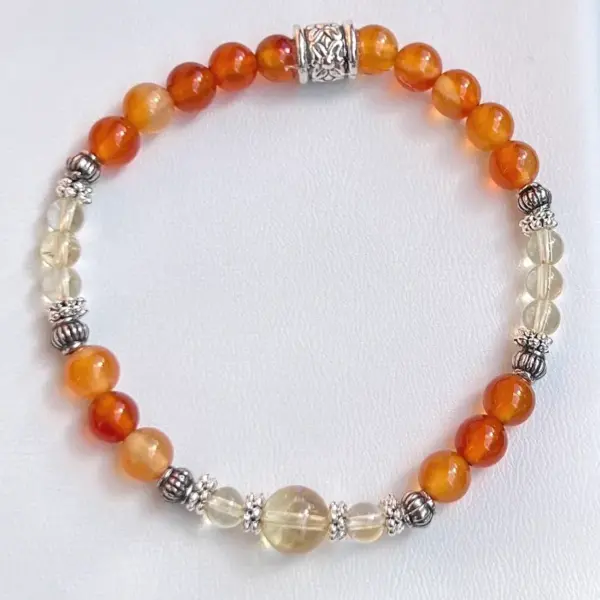 Carnelian and Citrine Bracelet