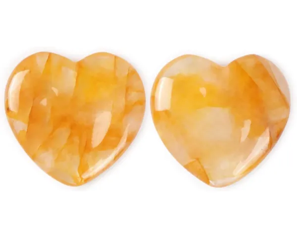 Citrine Heart Thumb Worry Stones
