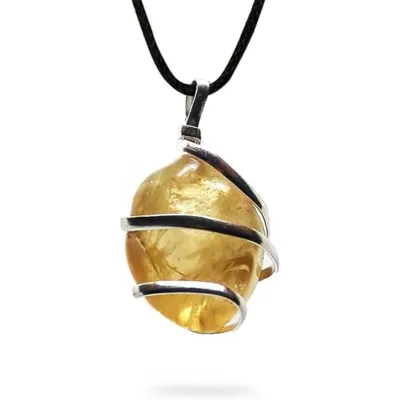 Citrine Raw Natural Pendant Necklace