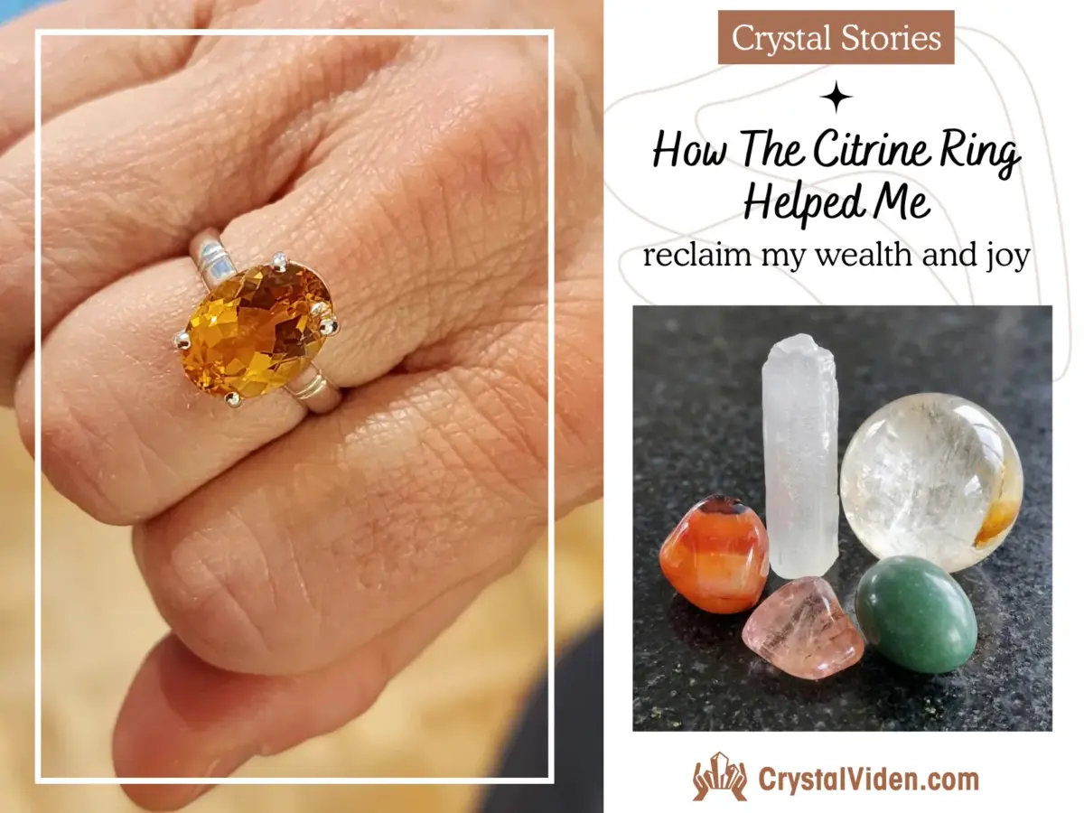The citrine ring and crystals for five elements