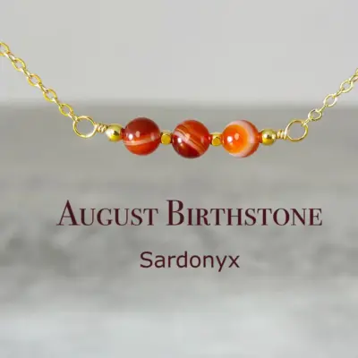 Dainty Sardonyx Beaded Necklace