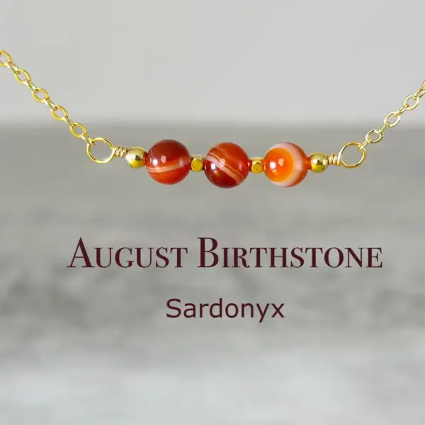 Dainty Sardonyx Beaded Necklace
