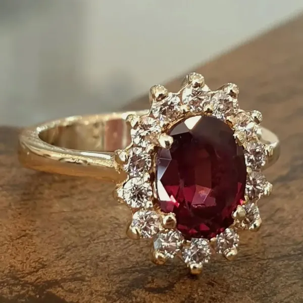 Diana Ruby Ring with Natural Diamonds