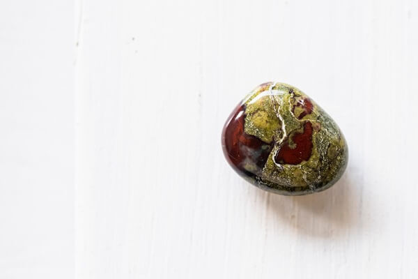 A smooth piece of Dragon Blood Jasper