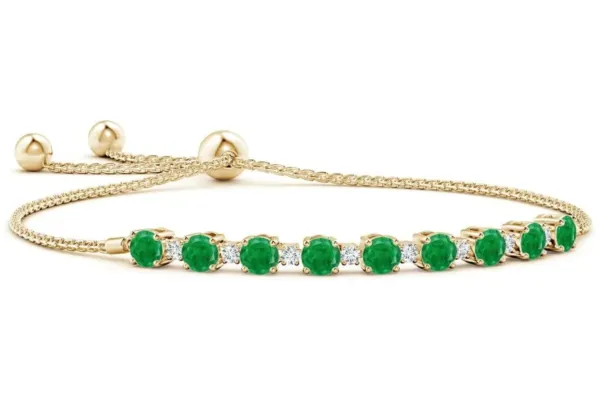 Green Emerald Tennis Bracelet by ANGARA