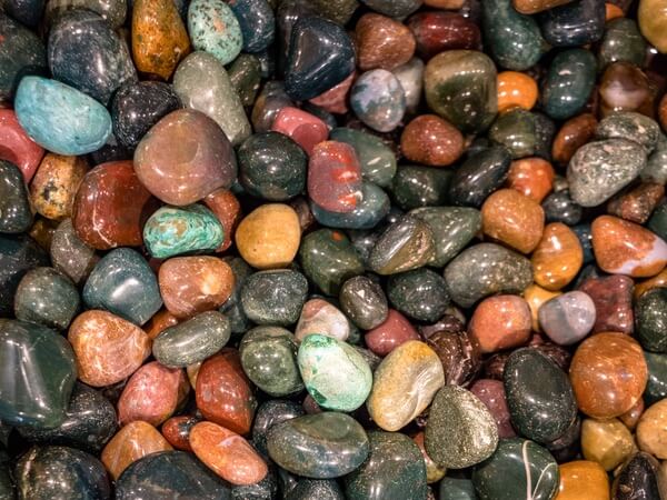 A large pile of Fancy Jasper stones