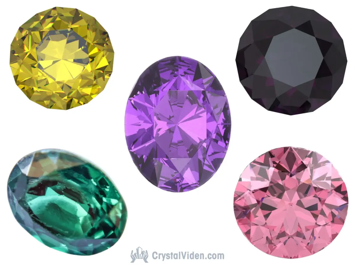 Fancy Sapphires colors - yellow, purple, green, pink and black