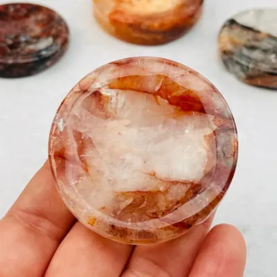 Fire Quartz Crystal Sphere Stand - Mini Dish