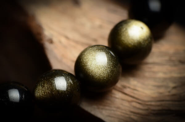 Golden Sheen Obsidian in a necklace