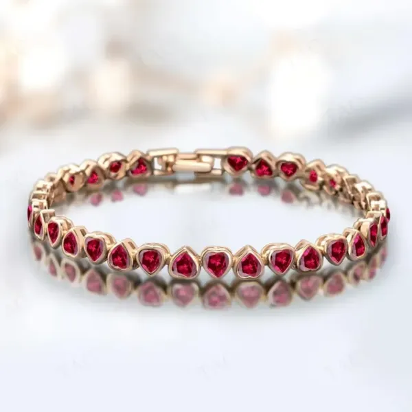 Heart Shaped Ruby Tennis Bracelet