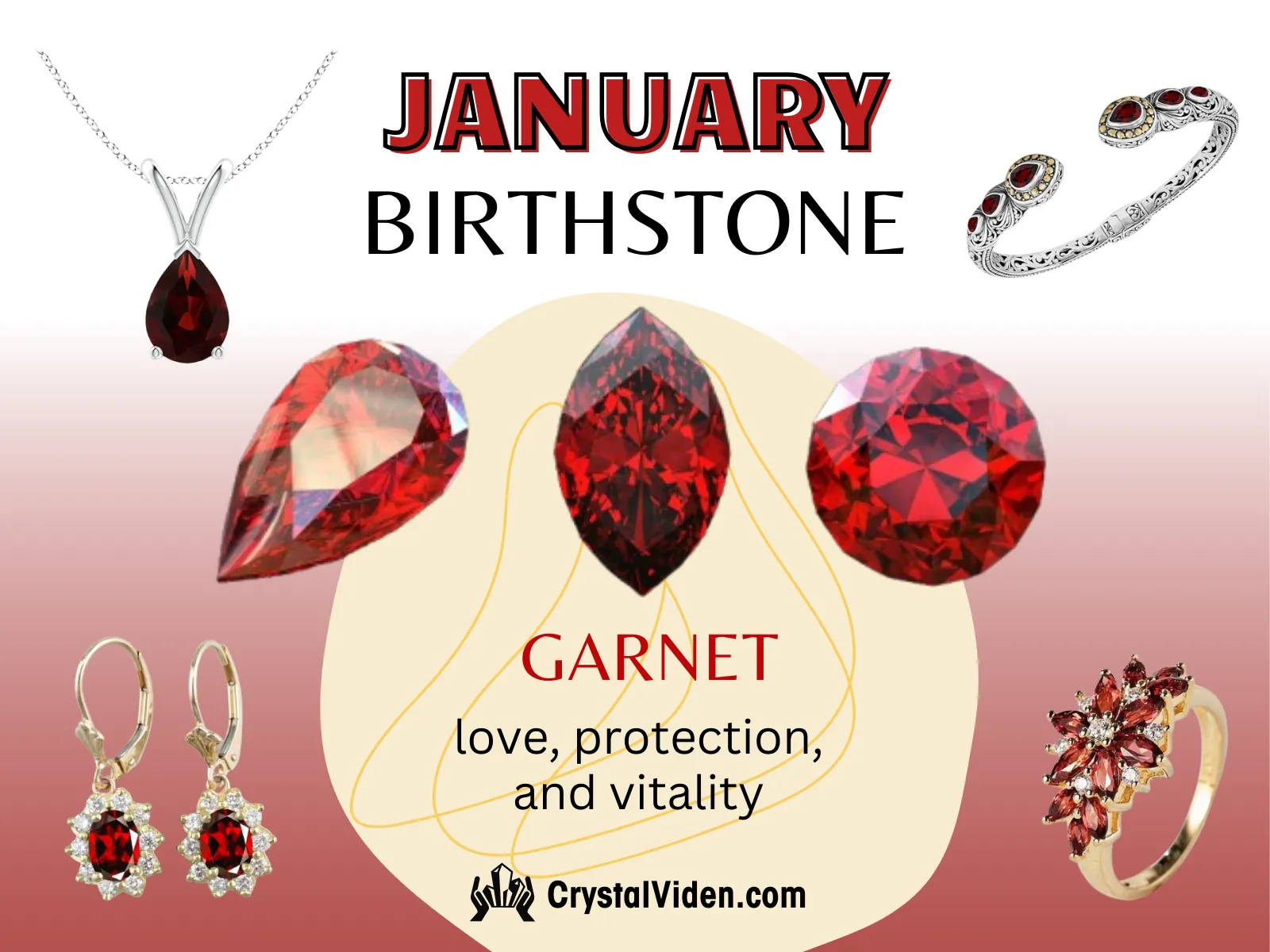 January Birthstone January Birthstone Ring ∙ Garnet Waterproof