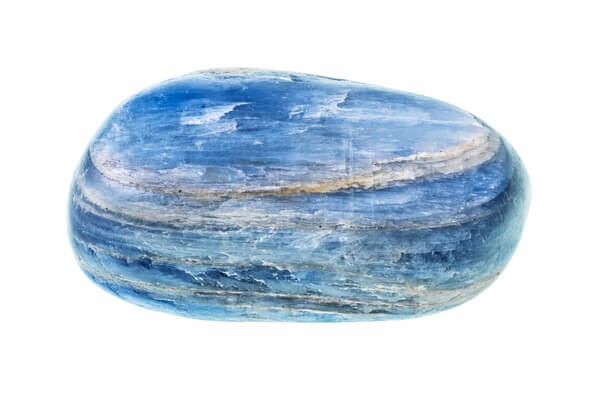 A partially rounded piece of Kyanite