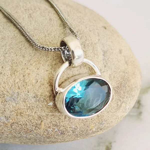 London Blue Topaz Vintage silver Necklace