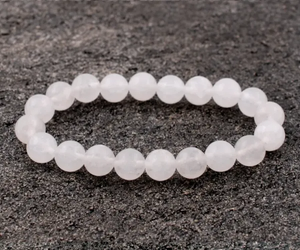 Milky Quartz Round Beaded Bracelet