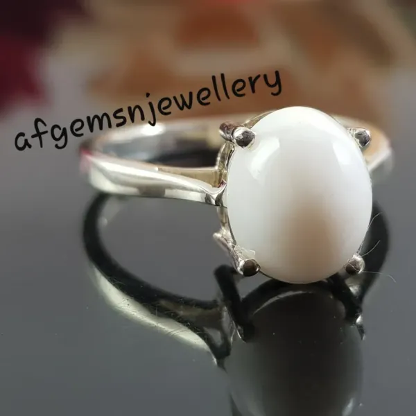 Milky Quartz Oval Ring