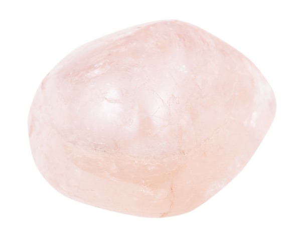 A slightly polished Morganite stone