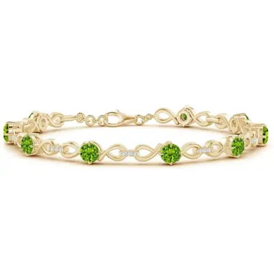 Natural Peridot Fashion Bracelet by Angara