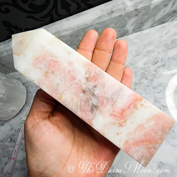 Natural Pink Jade Tower Point