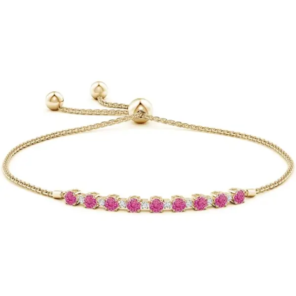 Natural Pink Sapphire Tennis Bracelet by Angara