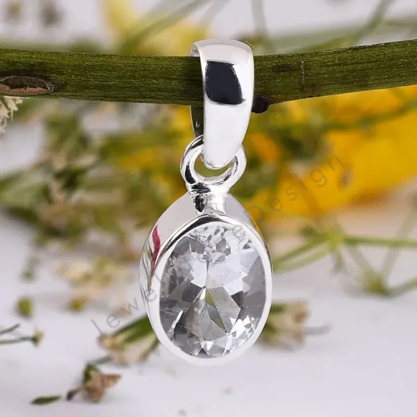 Natural Rare Petalite silver Pendant