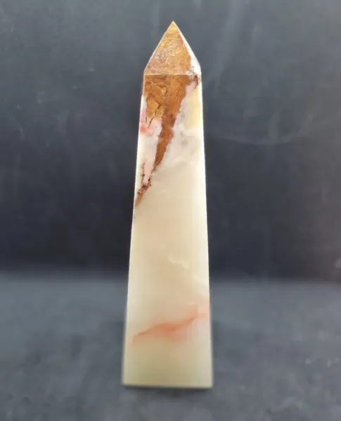 Natural White Onyx Obelisk polished Tower