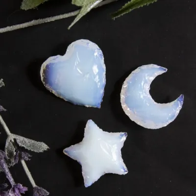Opalite Heart, Moon and Star Shaped Cabochon