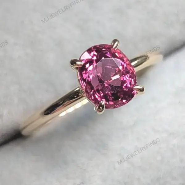 Oval Cut Pink Spinel Ring