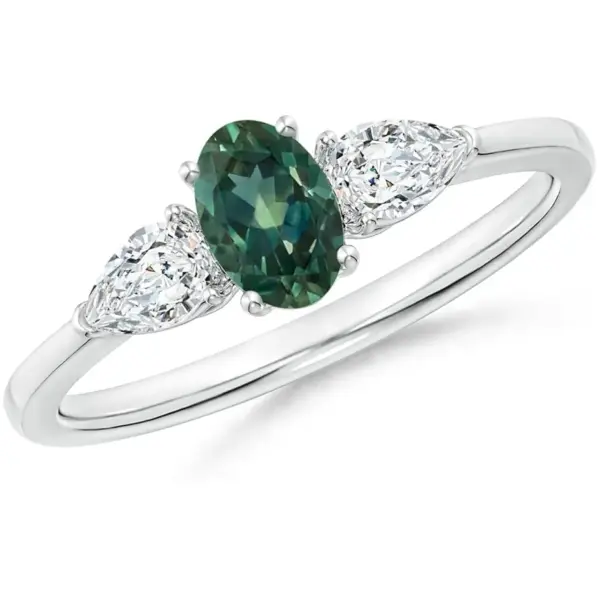 ANGARA Oval Teal Montana Sapphire Ring