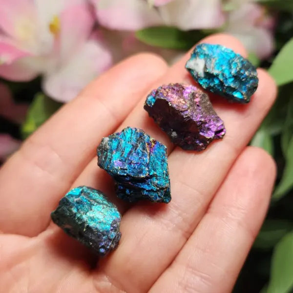 Four pieces of Peacock Ore Stones