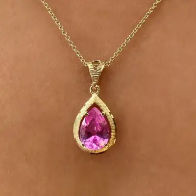 Pear-Shaped Pink Spinel Necklace