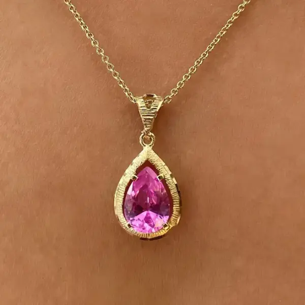 Pear-Shaped Pink Spinel Necklace