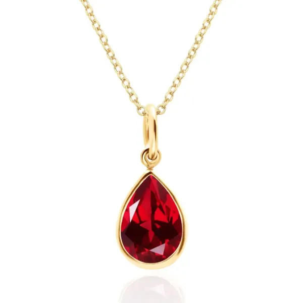 Pear Shaped Ruby Necklace