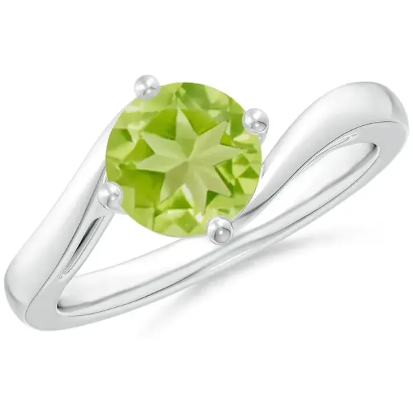 Natural Peridot Solitaire Ring by Angara
