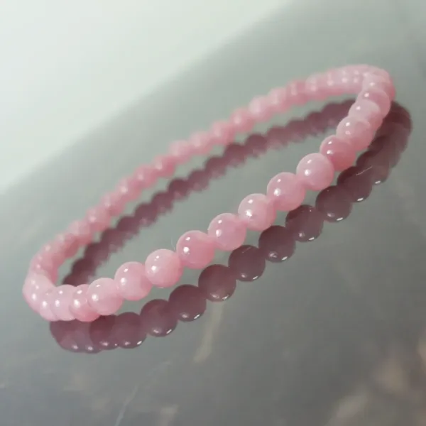 Pink Jade Beaded Bracelet