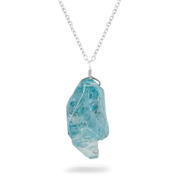 Raw Blue Zircon Pendant