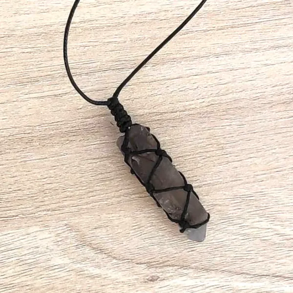 Raw Smoky Quartz Unisex Necklace - amulet