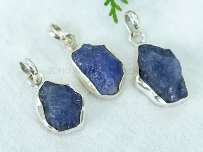 Raw Tanzanite Pendants - December birthstone